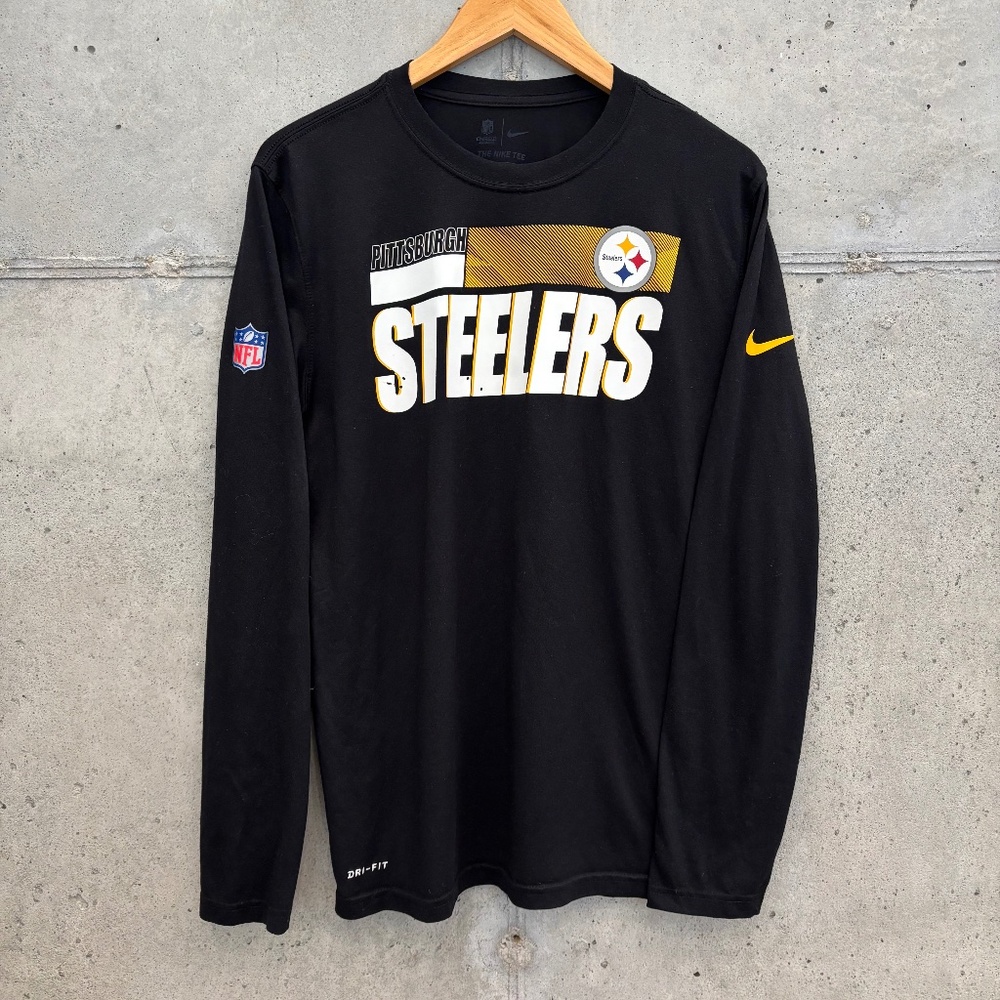 Nike NFL On-Field Pittsburgh Steelers Long Sleeve Dry-Fit Tee Men's Large, Black